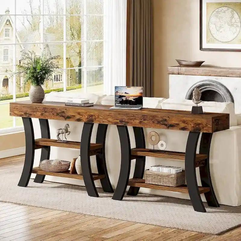 41 Table console d'entrée avec étagères de rangement