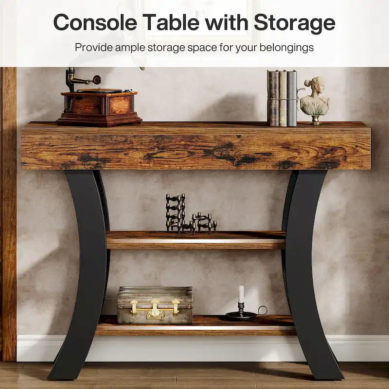 41 Table console d'entrée avec étagères de rangement