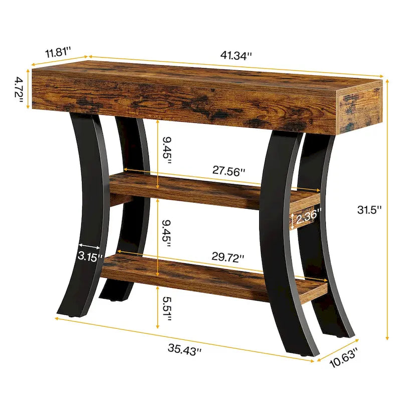 41 Table console d'entrée avec étagères de rangement