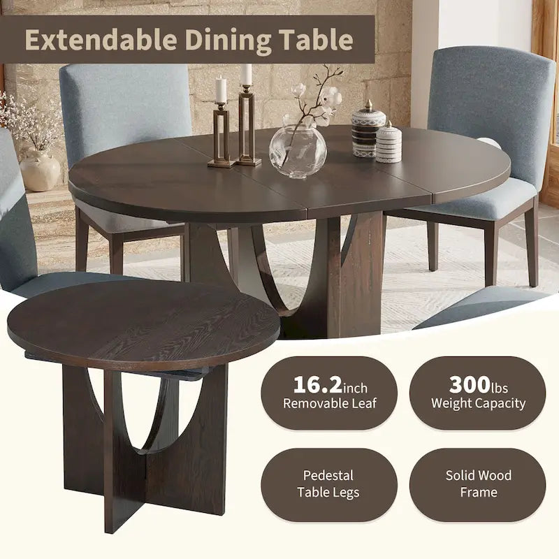 Ensemble de salle à manger moderne 5 pièces avec table ronde et chaises