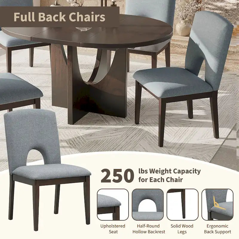 Ensemble de salle à manger moderne 5 pièces avec table ronde et chaises