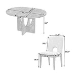 Ensemble de salle à manger moderne 5 pièces avec table ronde et chaises