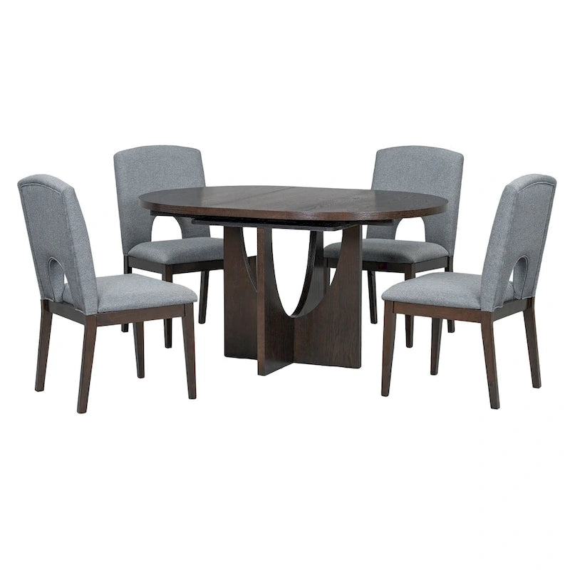 Ensemble de salle à manger moderne 5 pièces avec table ronde et chaises