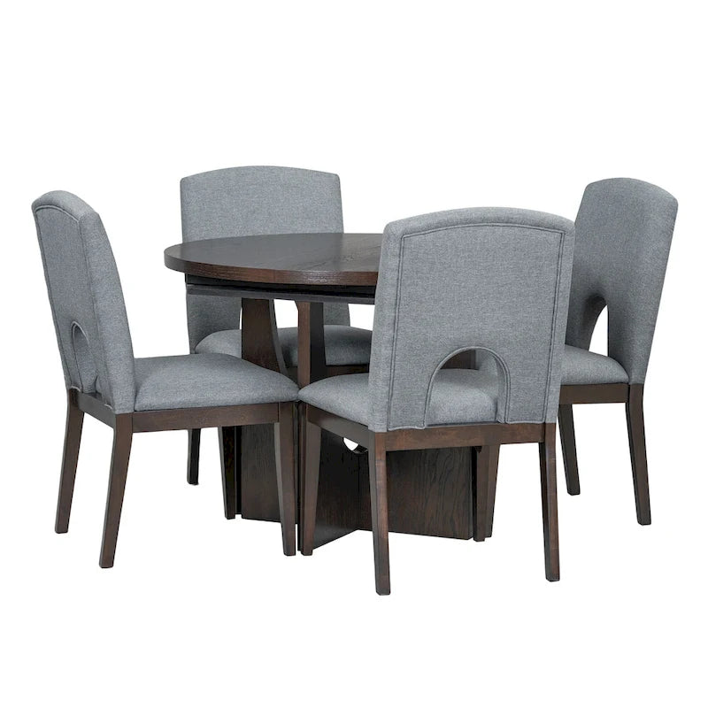 Ensemble de salle à manger moderne 5 pièces avec table ronde et chaises