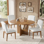 Ensemble de salle à manger moderne 5 pièces avec table ronde et chaises