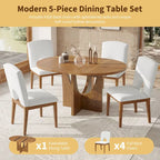 Ensemble de salle à manger moderne 5 pièces avec table ronde et chaises