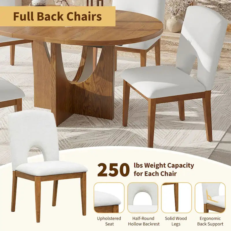 Ensemble de salle à manger moderne 5 pièces avec table ronde et chaises