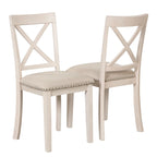 Ensemble de salle à manger vintage 5 pièces en bois avec table ronde extensible et 4 chaises
