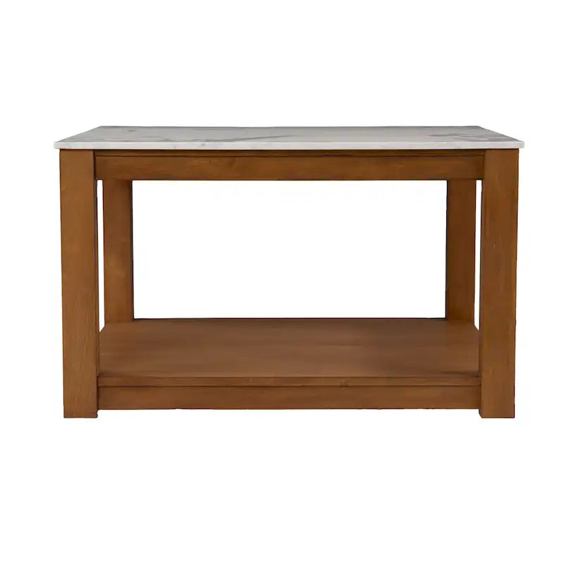 Table basse à deux niveaux en bois naturel Carmona