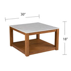 Table basse à deux niveaux en bois naturel Carmona