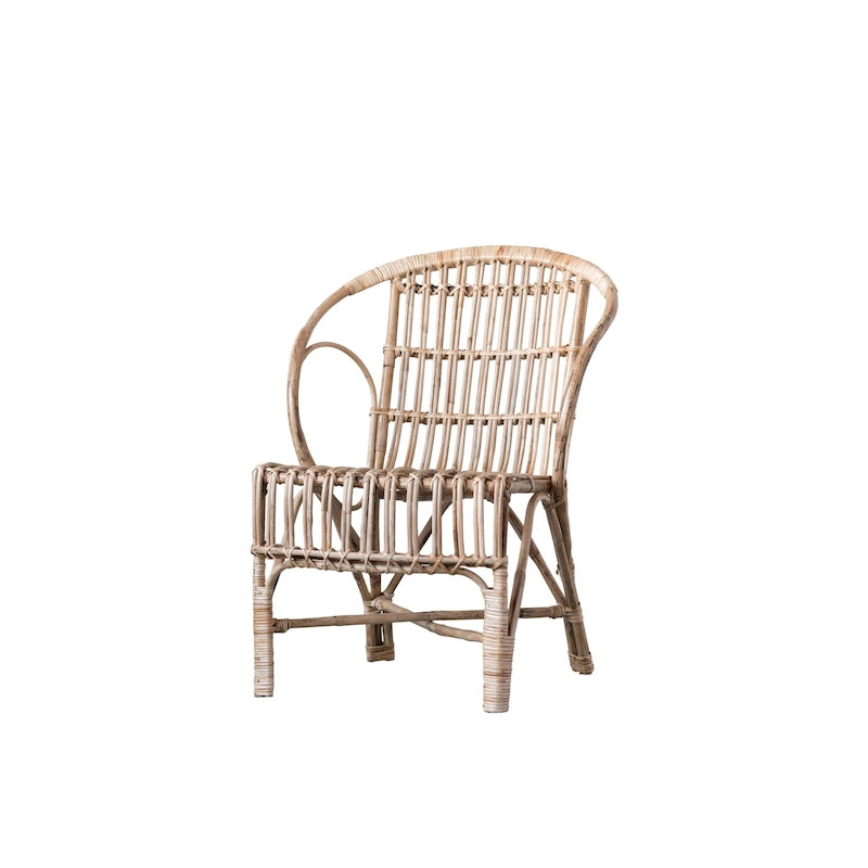 Chaise en bambou pur avec dossier arrondi