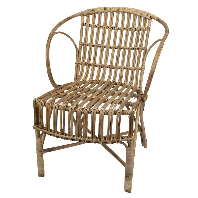 Chaise en bambou pur avec dossier arrondi