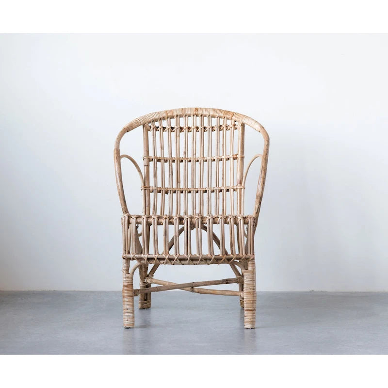 Chaise en bambou pur avec dossier arrondi