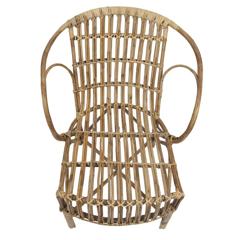 Chaise en bambou pur avec dossier arrondi