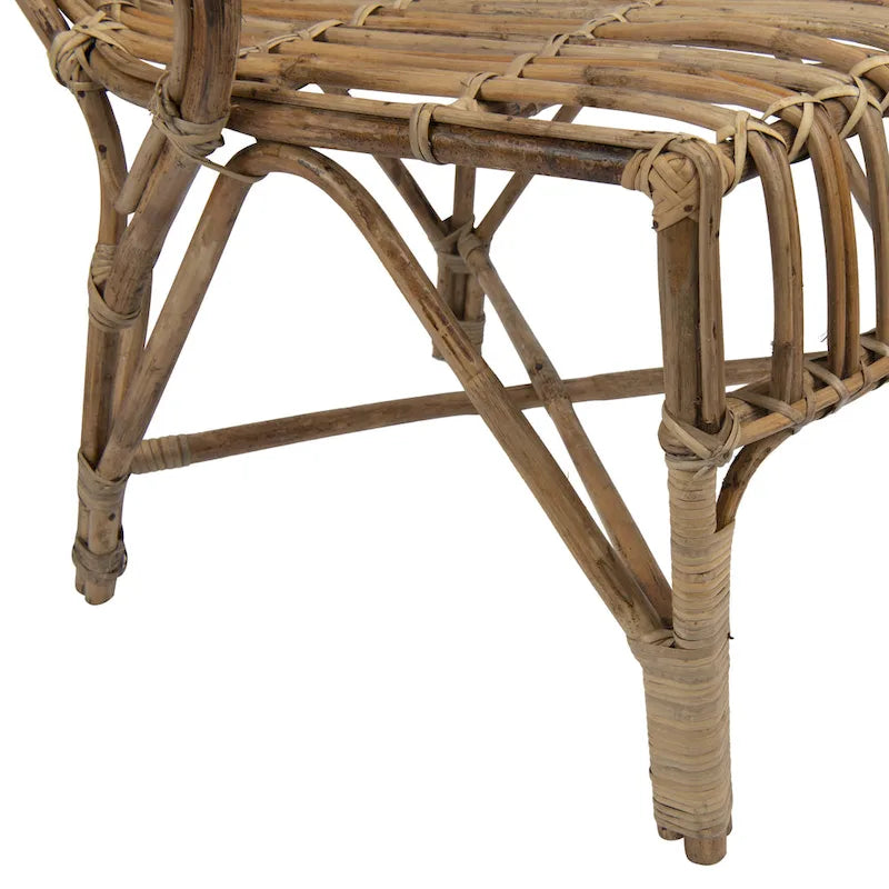 Chaise en bambou pur avec dossier arrondi