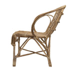 Chaise en bambou pur avec dossier arrondi