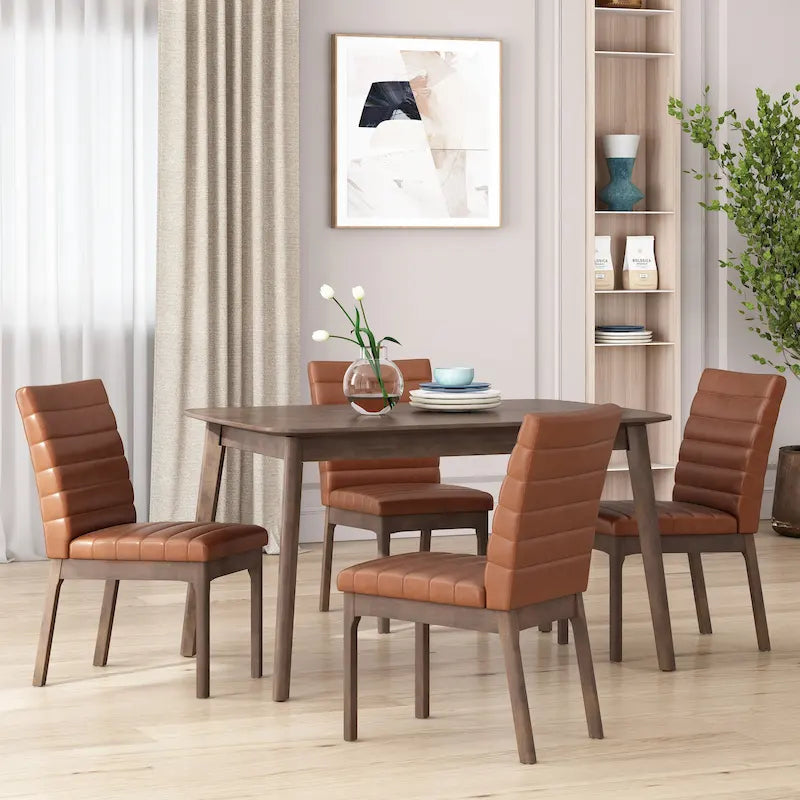 Chaises de salle à manger à piqûres horizontales (lot de 4)