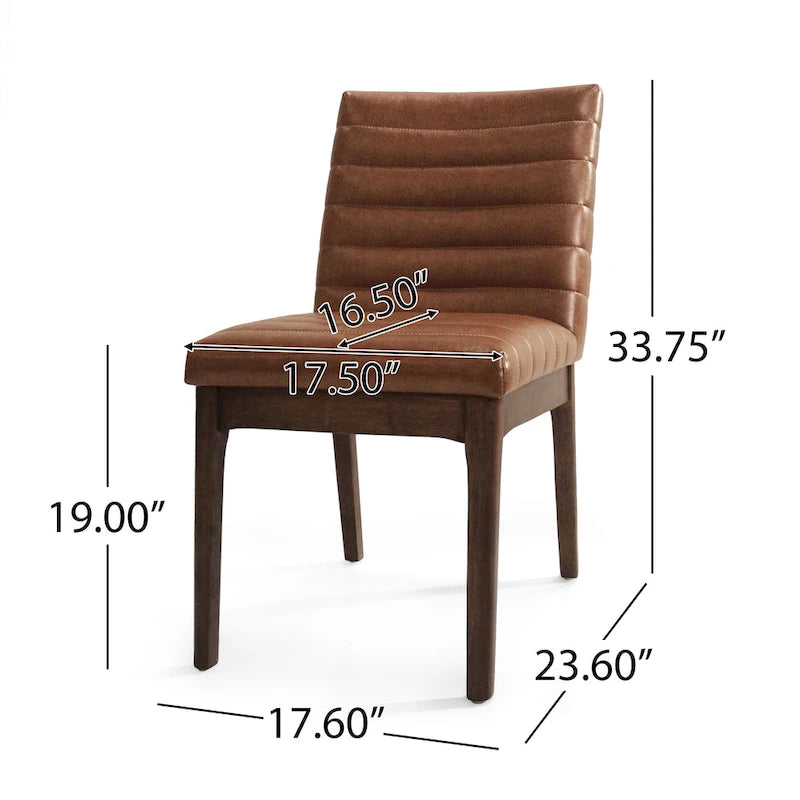 Chaises de salle à manger à piqûres horizontales (lot de 4)