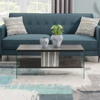 Table basse en verre avec étagère