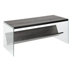 Table basse en verre avec étagère