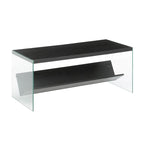 Table basse en verre avec étagère