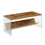 Table basse en verre avec étagère