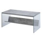 Table basse en verre avec étagère