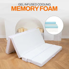 Canapé-lit pliable 4 positions avec 1 matelas en mousse à mémoire de forme infusée de gel