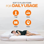 Canapé-lit pliable 4 positions avec 1 matelas en mousse à mémoire de forme infusée de gel