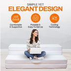 Canapé-lit pliable 4 positions avec 1 matelas en mousse à mémoire de forme infusée de gel