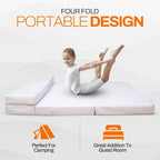 Canapé-lit pliable 4 positions avec 1 matelas en mousse à mémoire de forme infusée de gel