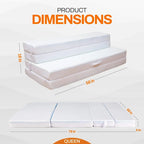 Canapé-lit pliable 4 positions avec 1 matelas en mousse à mémoire de forme infusée de gel