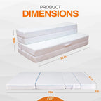 Canapé-lit pliable 4 positions avec 1 matelas en mousse à mémoire de forme infusée de gel