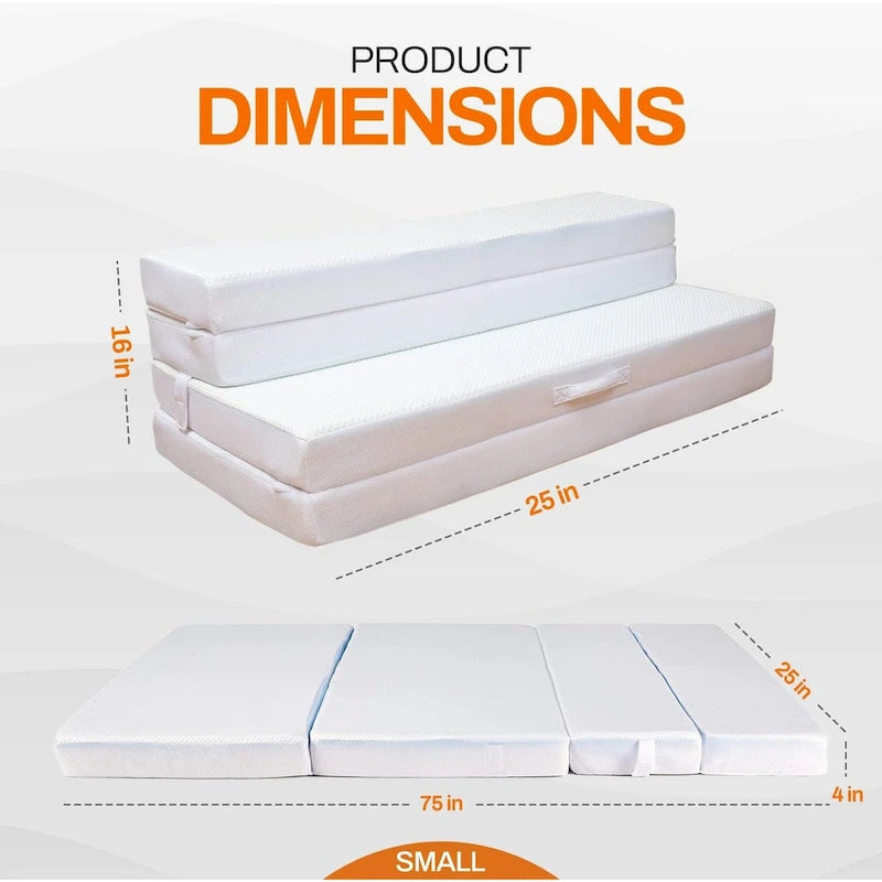 Canapé-lit pliable 4 positions avec 1 matelas en mousse à mémoire de forme infusée de gel