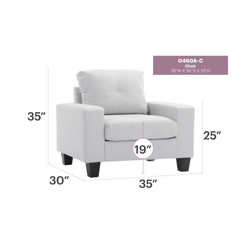 Fauteuil d'appoint Newbury à coussins déhoussables – 35L x 32P x 36H