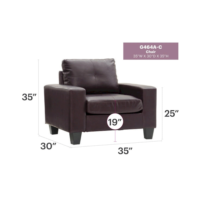 Fauteuil d'appoint Newbury à coussins déhoussables – 35L x 32P x 36H