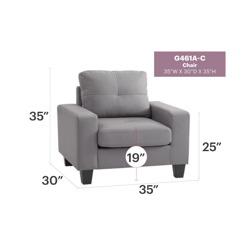 Fauteuil d'appoint Newbury à coussins déhoussables – 35L x 32P x 36H