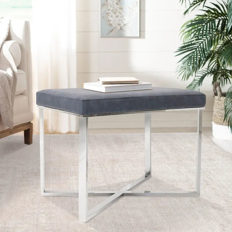 Tabouret de luxe avec base en acier inoxydable