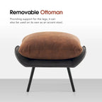Fauteuil d'appoint avec pouf, tissu Leathaire LW951