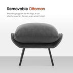 Fauteuil d'appoint avec pouf, tissu Leathaire LW951