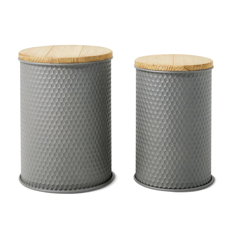 Lot de 2 poufs de rangement de bout de canapé de style fermette 19H