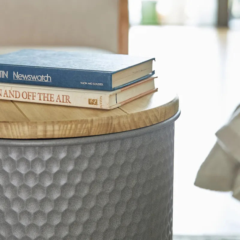 Lot de 2 poufs de rangement de bout de canapé de style fermette 19H