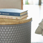 Lot de 2 poufs de rangement de bout de canapé de style fermette 19H