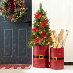 Lot de 2 poufs de rangement de bout de canapé de style fermette 19H