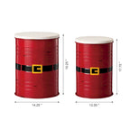 Lot de 2 poufs de rangement de bout de canapé de style fermette 19H