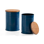 Lot de 2 poufs de rangement de bout de canapé de style fermette 19H