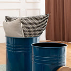 Lot de 2 poufs de rangement de bout de canapé de style fermette 19H