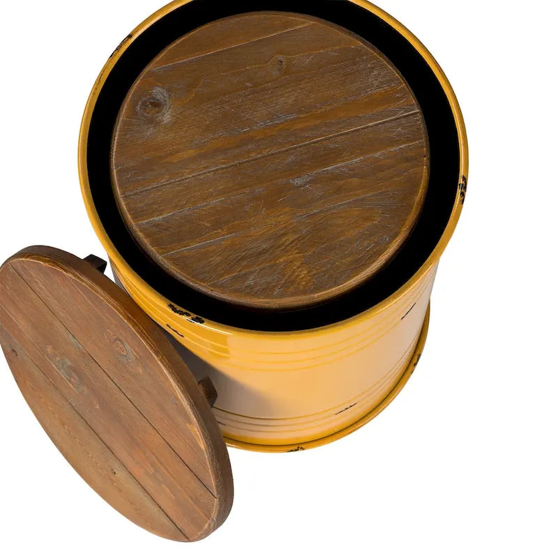 Lot de 2 poufs de rangement de bout de canapé de style fermette 19H