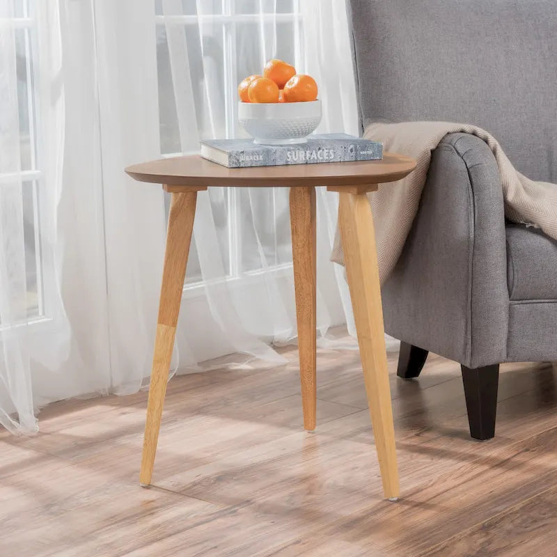 Table d'appoint en bois de style milieu de siècle - 20 L x 20 l x 22,75 H