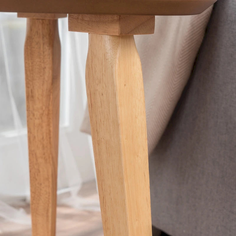 Table d'appoint en bois de style milieu de siècle - 20 L x 20 l x 22,75 H